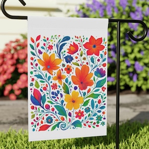 Vibrant Summer Garden and House Flag, Colorful Floral Welcome Flag, Outdoor Décor for Spring, Summer, Gardening Gifts, Housewarming Gift