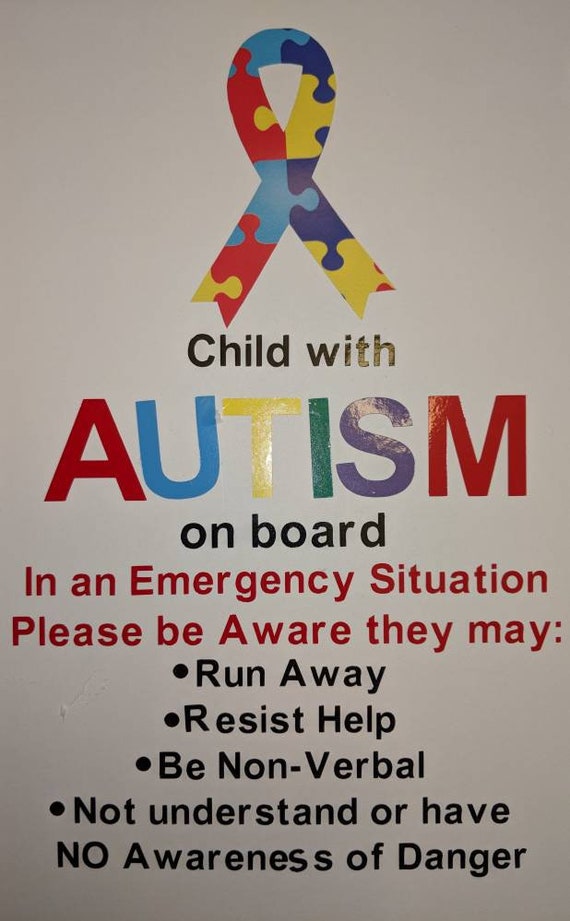 Child with Autism on board decal Etsy