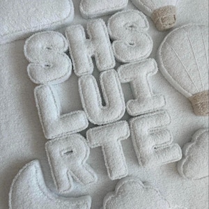 Bouclé fabric letters, nursery decor, personalised gift