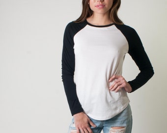 black and white baseball tee womens