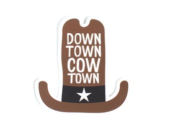 Downtown Cow Town Sticker