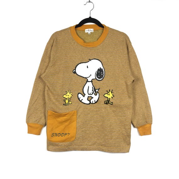 Rare!!PEANUTS SNOOPY Printed Big Logo Spell Out Sn