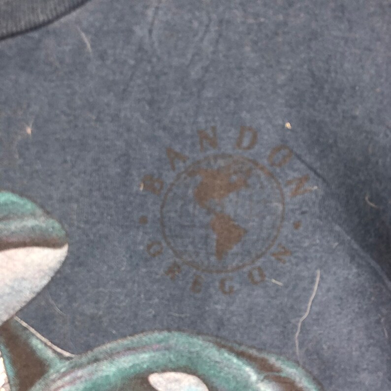 Vintage WYLAND Whale Photo Graphic Panorama Vintage Crew Neck Tshrit Unisex Clothing Size Large