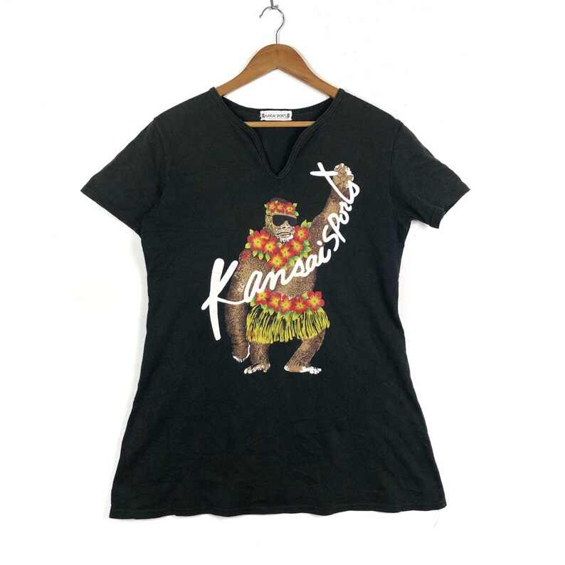 Rare!!KANSAI SPORT By Kansai Yamamoto Printed Graphic Big Logo Kansai Yamamoto Japanese Designer Women/'s Tshirt Fashion Clothing Size Large