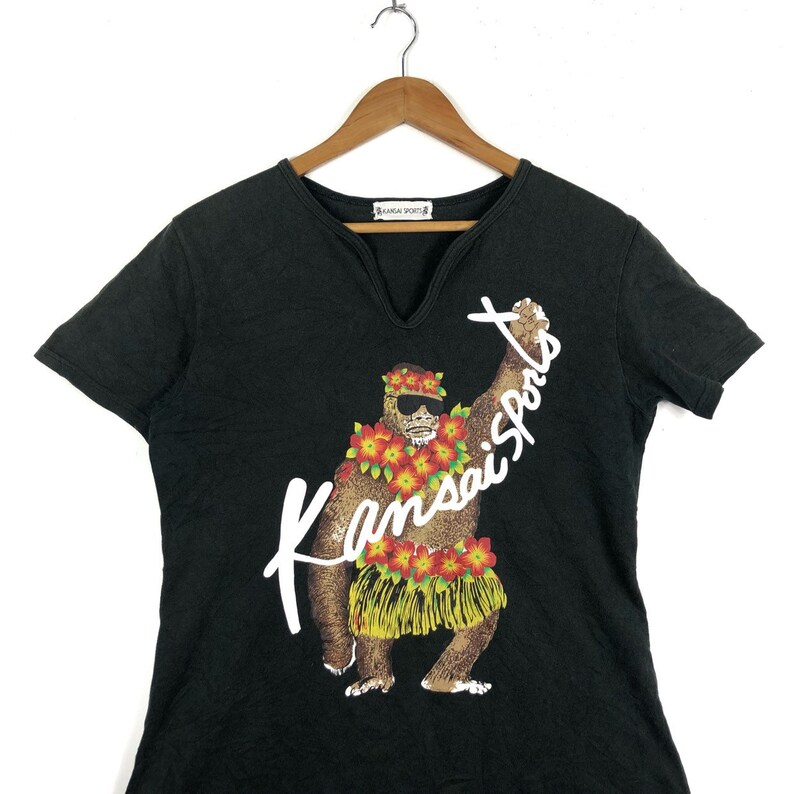 Rare!!KANSAI SPORT By Kansai Yamamoto Printed Graphic Big Logo Kansai Yamamoto Japanese Designer Women/'s Tshirt Fashion Clothing Size Large