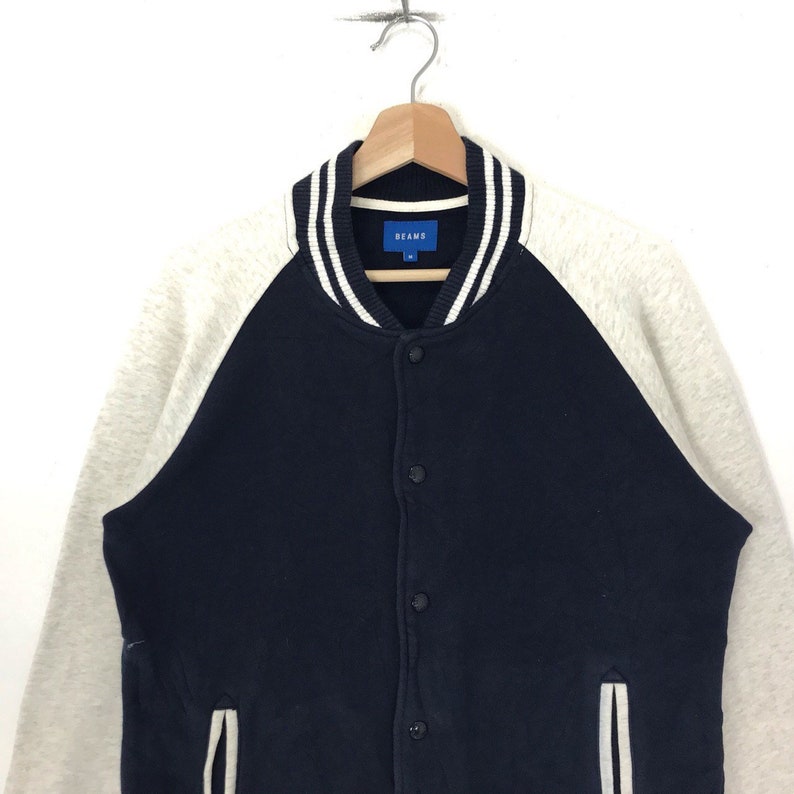 BEAMS JAPANESE Brand Beams Snap Button Varsity Sweater Basic | Etsy
