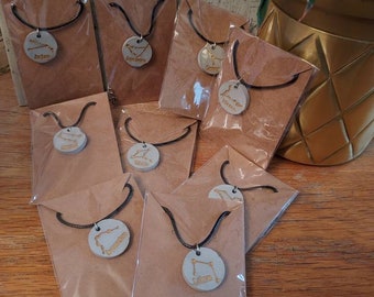 Gold Concrete Zodiac Necklace
