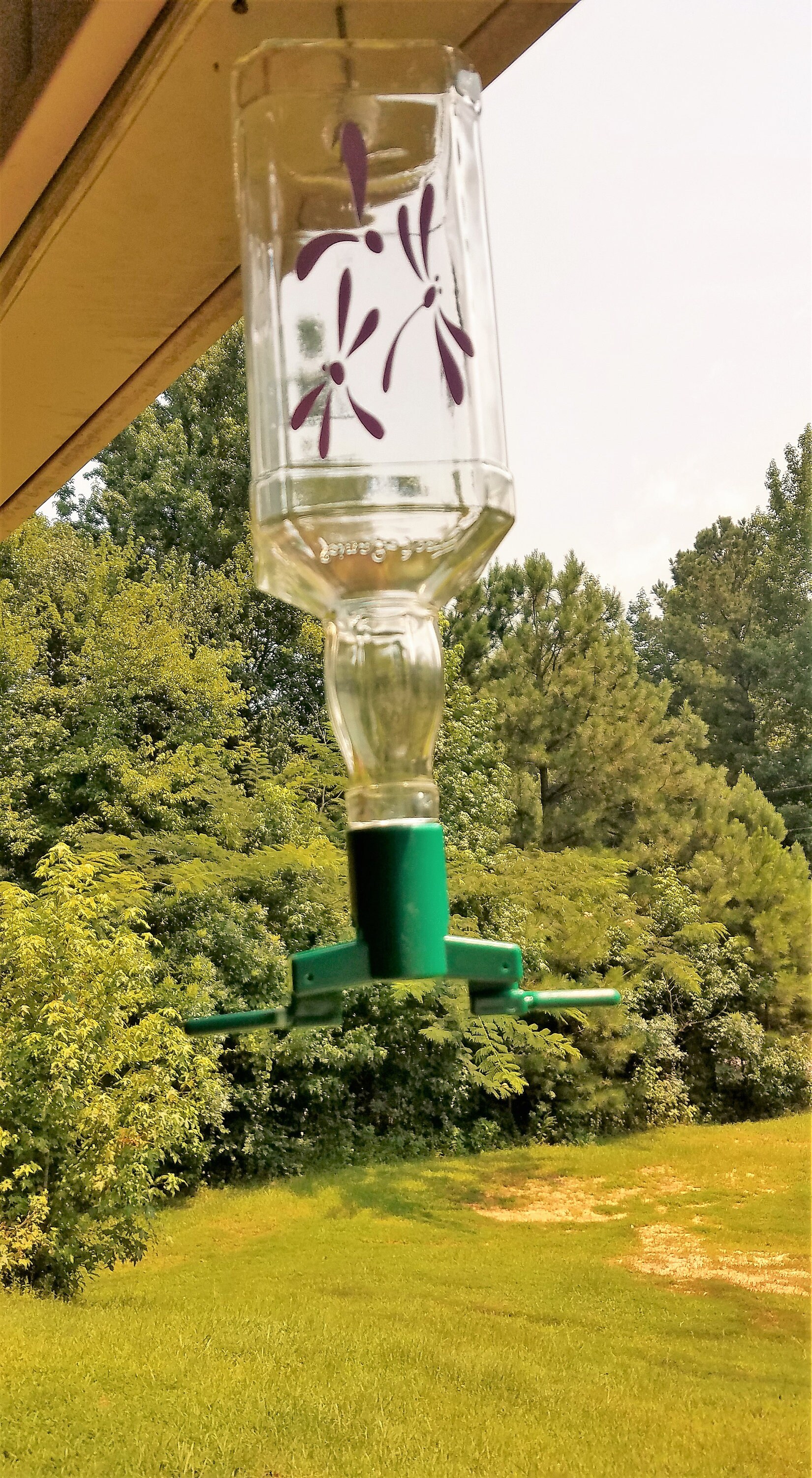 Dragonfly Recycled Liquor Bottle Bird Feeder Etsy