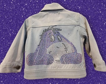 Chaqueta vaquera infantil reciclada con burro de pedrería