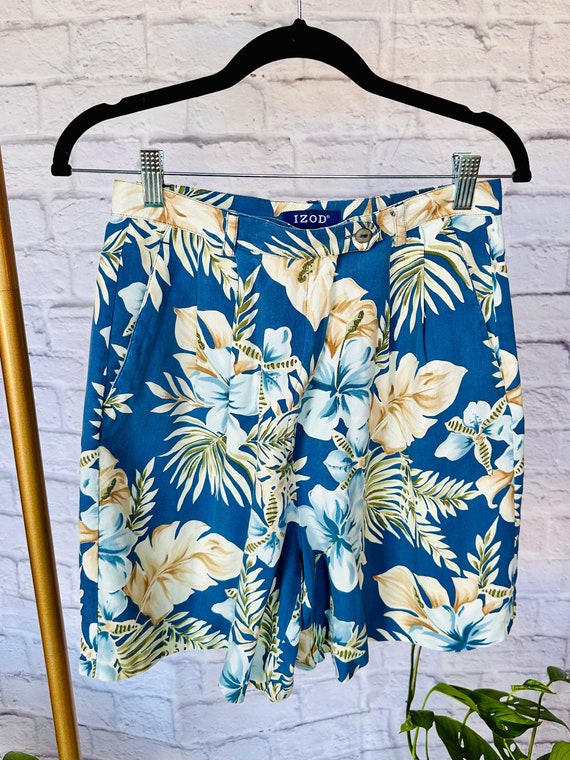 Vintage silk tropical shorts - Izod - image 1