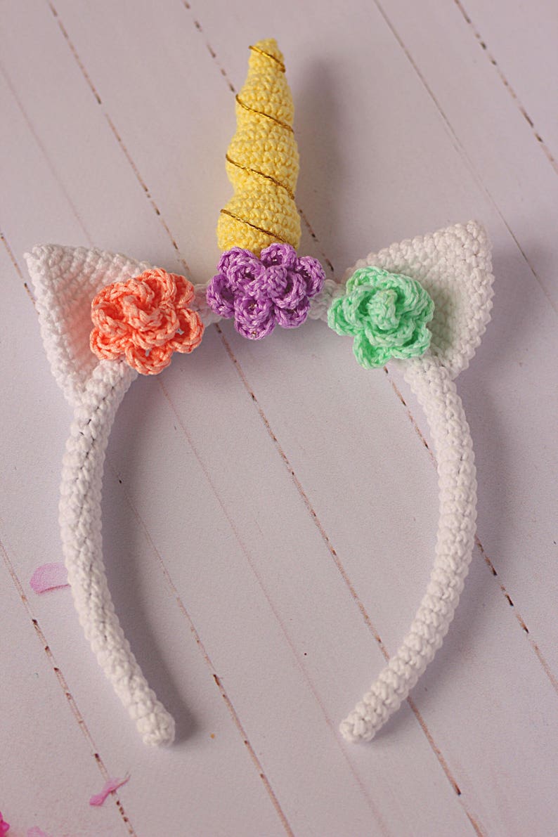 Crochet unicorn pattern Crochet unicorn headband pattern Crochet easter headband pattern Crochet Unicorn Costume image 7