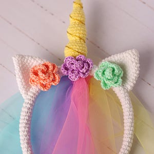 Crochet unicorn pattern Crochet unicorn headband pattern Crochet easter headband pattern Crochet Unicorn Costume image 3