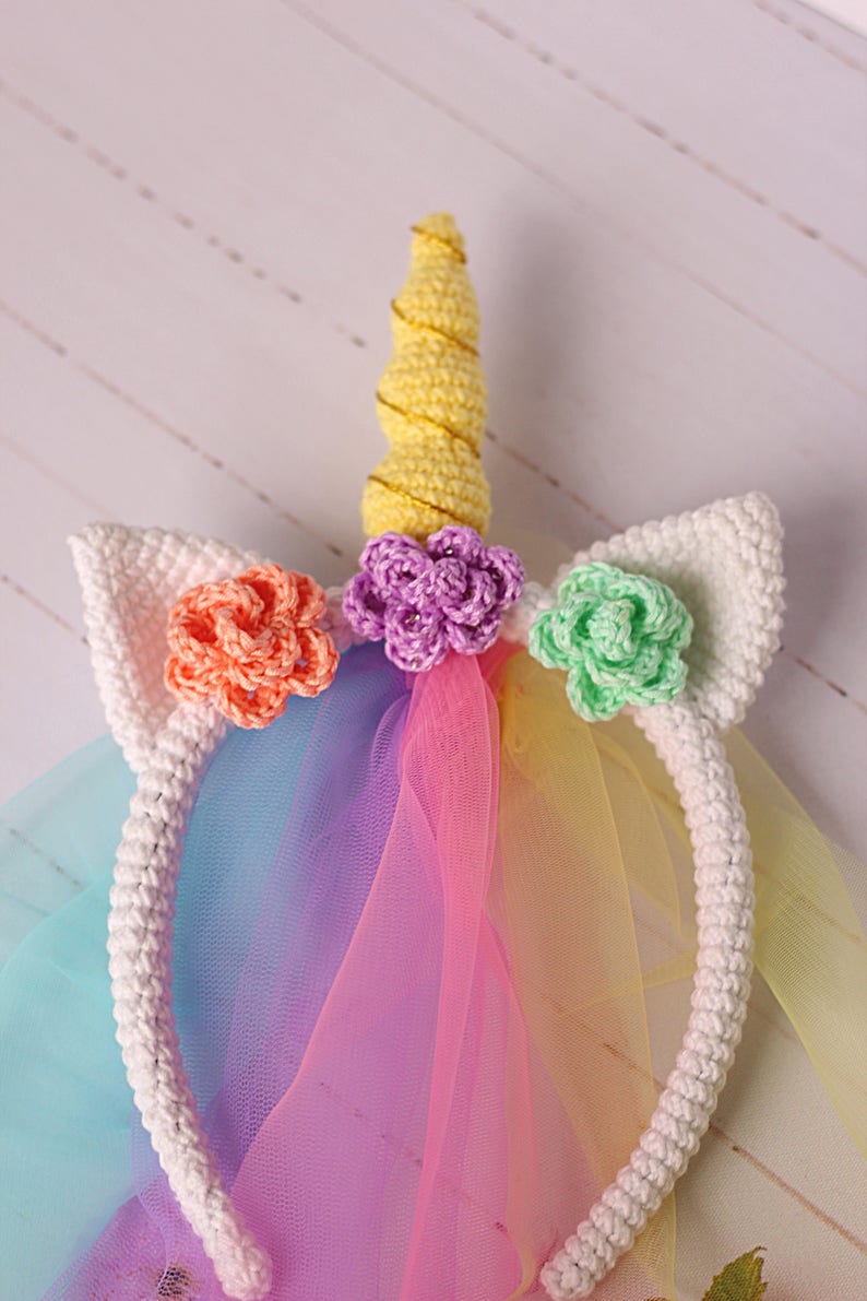 Crochet unicorn pattern Crochet unicorn headband pattern Crochet easter headband pattern Crochet Unicorn Costume image 3