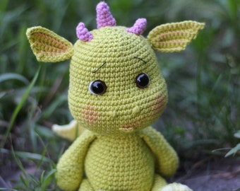 Crochet dragon pattern Crochet dragon plush pattern Amigurumi Dragon toy pattern