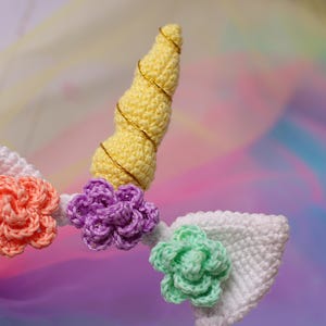 Crochet unicorn pattern Crochet unicorn headband pattern Crochet easter headband pattern Crochet Unicorn Costume image 2