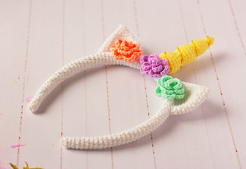 Crochet unicorn pattern Crochet unicorn headband pattern Crochet easter headband pattern Crochet Unicorn Costume image 4