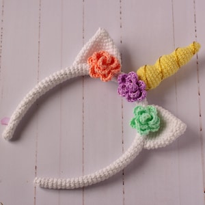 Crochet unicorn pattern Crochet unicorn headband pattern Crochet easter headband pattern Crochet Unicorn Costume image 8