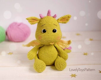 Crochet dragon pattern Amigurumi dragon pattern Plush dragon pattern /Tutorial dragon in  PDF