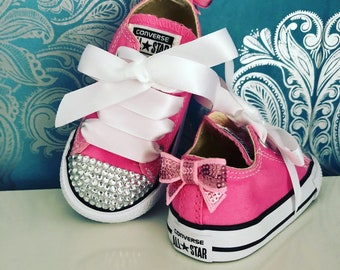 Pink crystal toddler converse