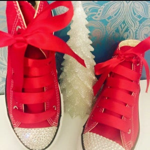 Red high crystal converse