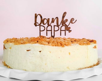 Cake Topper Papa - "Danke Papa" Tortendeko für Papa - Vater Geburtstagsgeschenk - Tortenaufleger Vatertag Tortendeko - Vater Geschenk