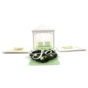 Trouwdoos "Aiyana" beige: Persoonlijke trouwkaart, geschenkdoos, explosiedoos voor geldgeschenken en felicitaties aan het bruidspaar
