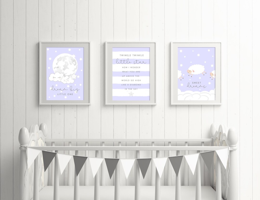 Printable Nursery Wall Art, Baby Boy Room Decor Prints Set, Instant ...