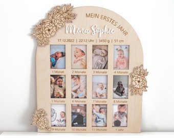 My first year picture frame - children's picture frame Baby's first pictures - Personalized birth gifts for parents