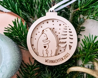 Weihnachtsgeschenk Schwangere – Geschenk für Schwangere werdende Mütter: Besondere Weihnachtskugeln Holz