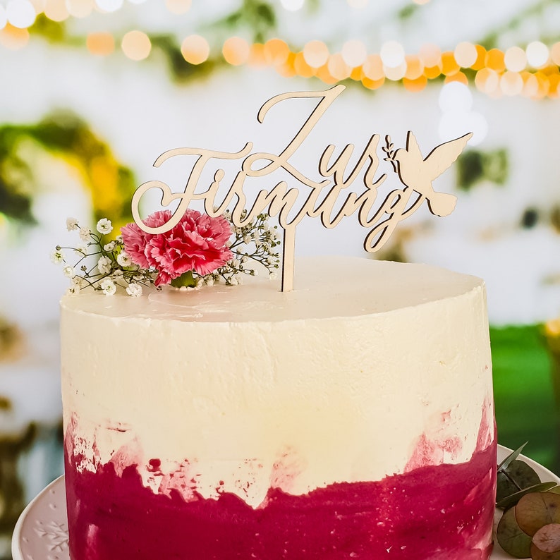 Cake Topper Firmung | Tortenstecker Taube zur Firmung als Deko | Tortendeko Firmung Mädchen & Junge | Caketopper Firmung als Deko für Torten - Suzu Papers