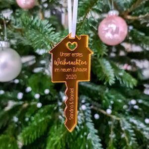 Weihnachtsgeschenk Personalisierter Holz Christbaumschmuck - Geschenk Partner Schlüssel - Suzu Papers