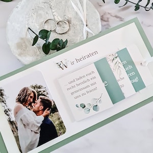 Digitale DIY Vorlage für Hochzeitseinladungen zum Selbstbasteln - Einladungskarte Hochzeit Eukalyptus natur
