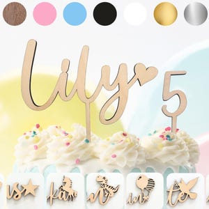 Topper per torta di compleanno con nome personalizzato - Topper per torta con nome e numero desiderati - Decorazione per torta festa di compleanno compleanno per adulti bambini