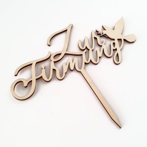 Cake Topper Firmung | Tortenstecker Taube zur Firmung als Deko | Tortendeko Firmung Mädchen & Junge | Caketopper Firmung als Deko für Torten - Suzu Papers