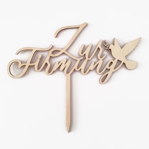 Cake Topper Firmung | Tortenstecker Taube zur Firmung als Deko | Tortendeko Firmung Mädchen & Junge | Caketopper Firmung als Deko für Torten - Suzu Papers
