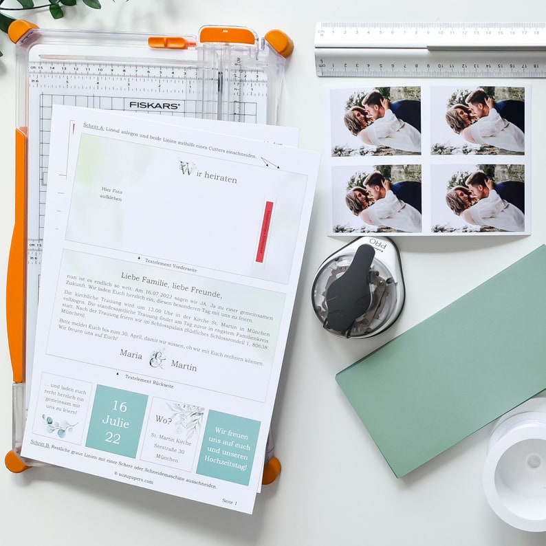 Printable DIY Craft Template for Wedding Invitations - Etsy