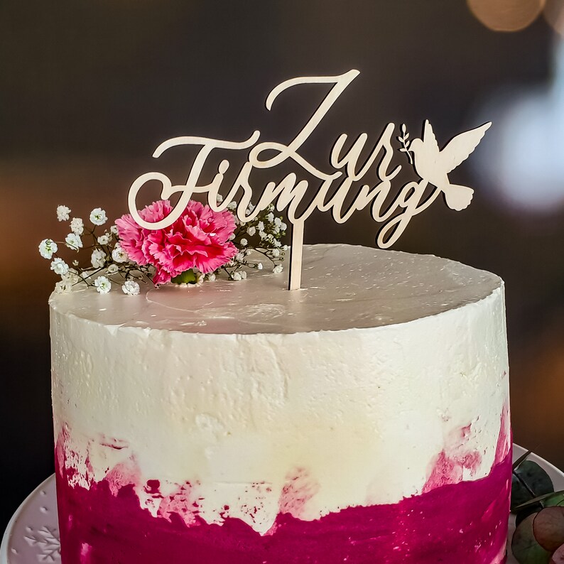 Cake Topper Firmung | Tortenstecker Taube zur Firmung als Deko | Tortendeko Firmung Mädchen & Junge | Caketopper Firmung als Deko für Torten - Suzu Papers