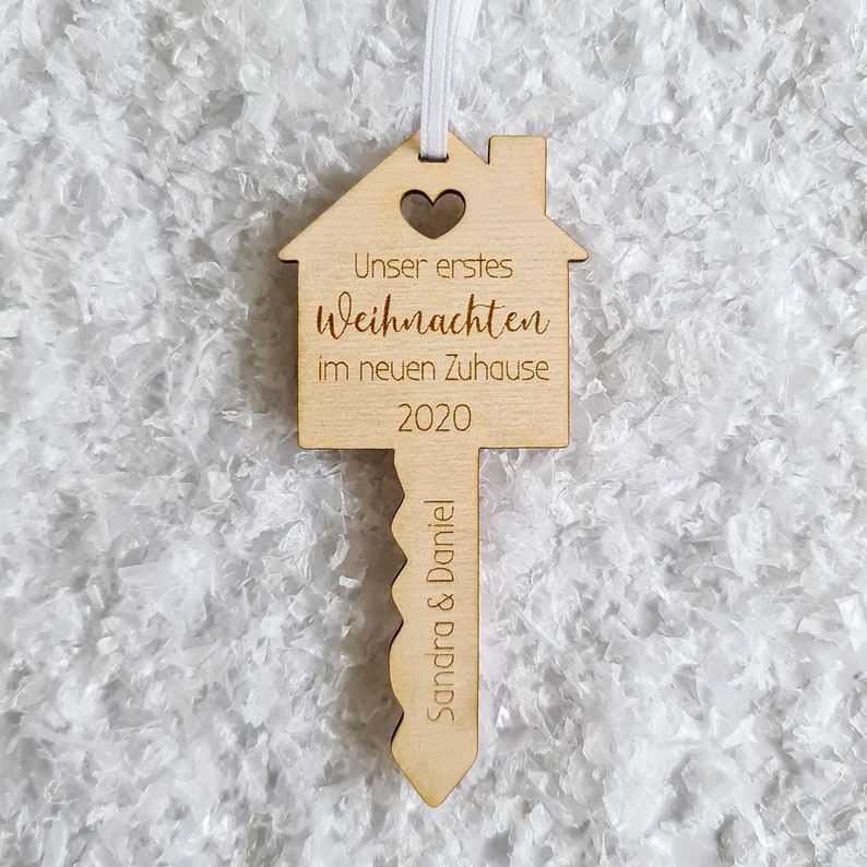 Personalized Christmas Tree Dekoration with Name Our New Home Key Ornament Bild 7
