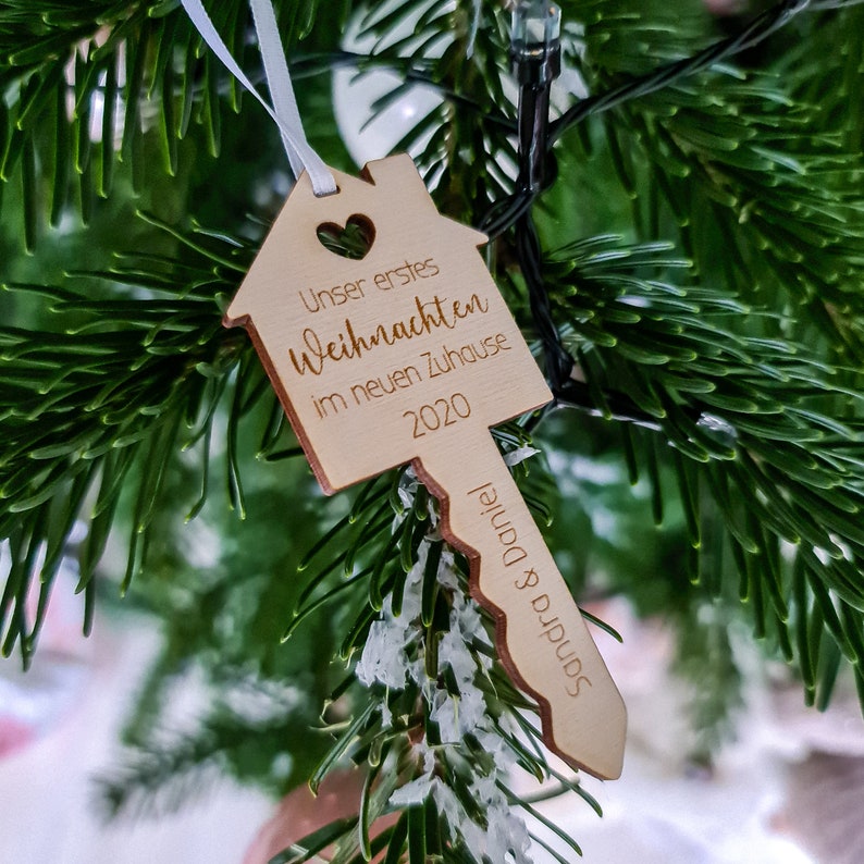 Personalized Christmas Tree Dekoration with Name Our New Home Key Ornament Bild 10