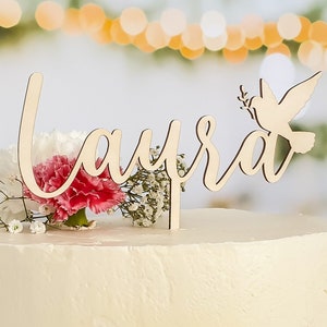 Personalized cake topper dove: cake topper with name for baptism, communion or confirmation