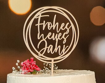 Cake Topper HAPPY NEW YEAR - Décoration de gâteau pour la décoration du Nouvel An et de la Saint-Sylvestre