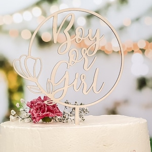 Cake Topper: RAGAZZO O RAGAZZA - Decorazione per torta Gender Reveal per annunciare il sesso del bambino