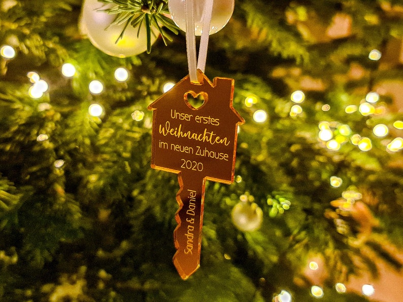 Weihnachtsgeschenk Personalisierter Holz Christbaumschmuck - Geschenk Partner Schlüssel - Suzu Papers