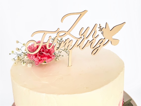 Cake Topper Firmung | Tortenstecker Taube zur Firmung als Deko | Tortendeko Firmung Mädchen & Junge | Caketopper Firmung als Deko für Torten