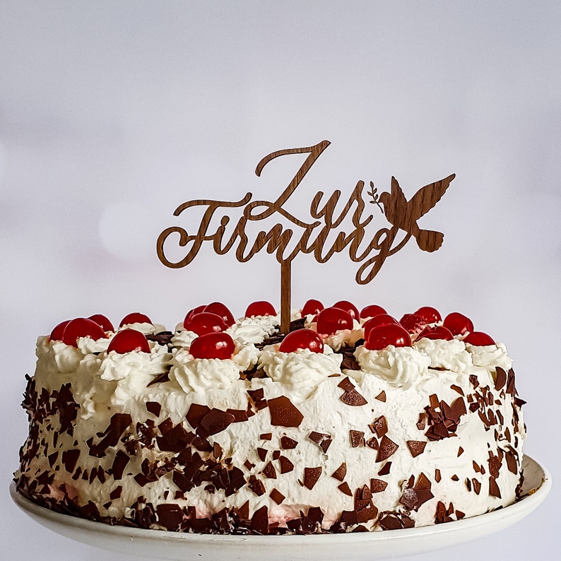 Cake Topper Firmung | Tortenstecker Taube zur Firmung als Deko | Tortendeko Firmung Mädchen & Junge | Caketopper Firmung als Deko für Torten - Suzu Papers