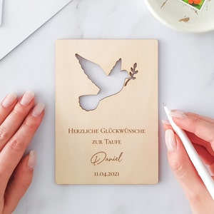 Carte personnalisée pour le baptême - cadeau de baptême pour filles et garçons