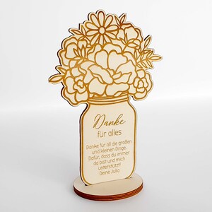 Wooden thank-you card with stand Small personalized gift for your mom, best friend, teacher, nurse or coworkers image 6