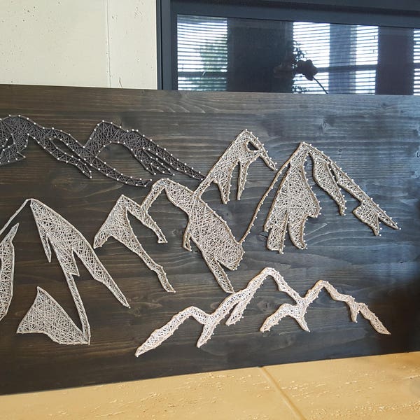 Mountians String Art Wood Decor