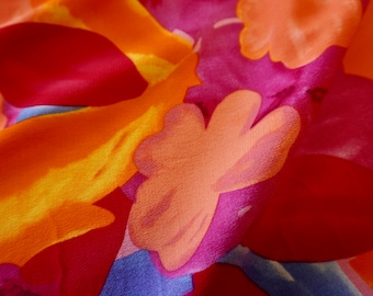 Tropical sunset dual crepe viscose fabric