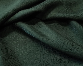 Tessuto jacquard in cupro tencel effetto corteccia - Verde scuro